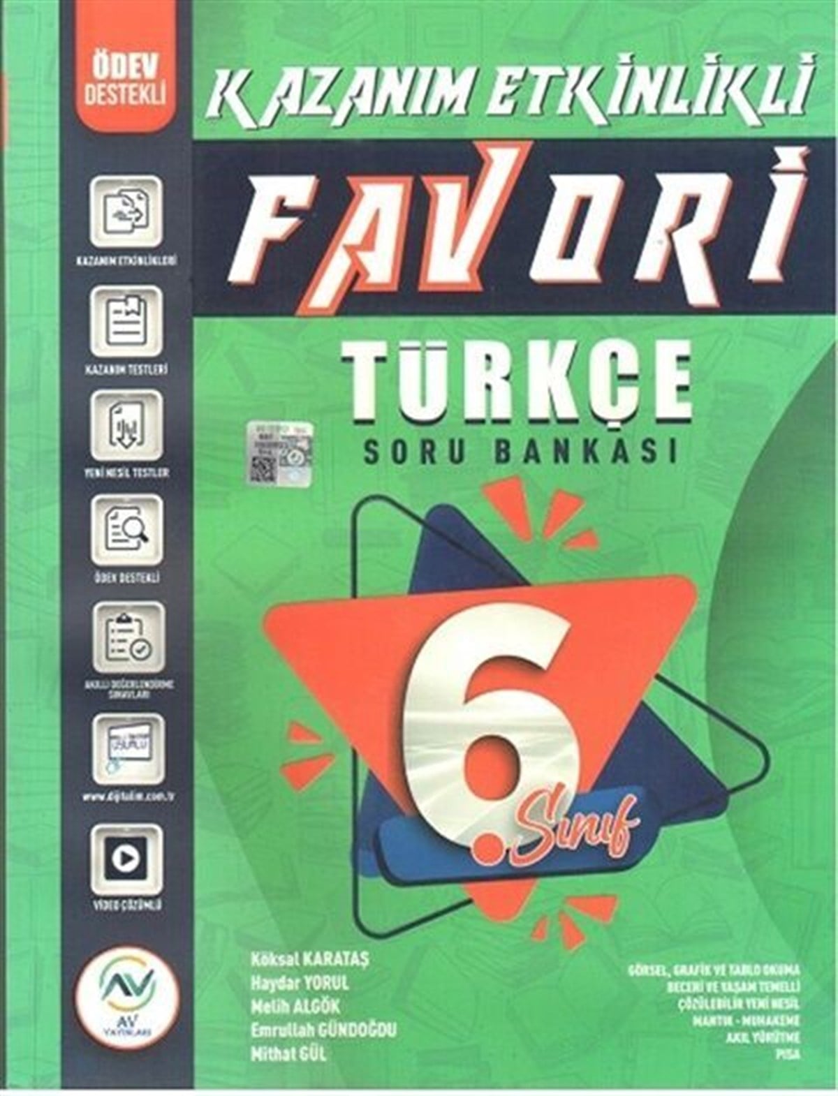Av Yayınları 6. Sınıf Türkçe Favori Serisi Kazanım Etkinlikli Soru Bankası