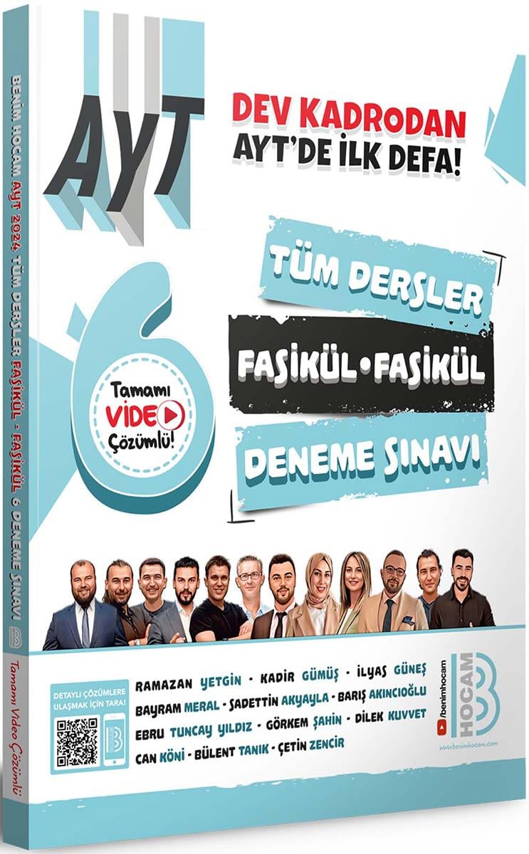 Benim Hocam 2024 AYT Tüm Dersler Tamamı Video Çözümlü Fasikül Fasikül 6 Deneme Sınavı