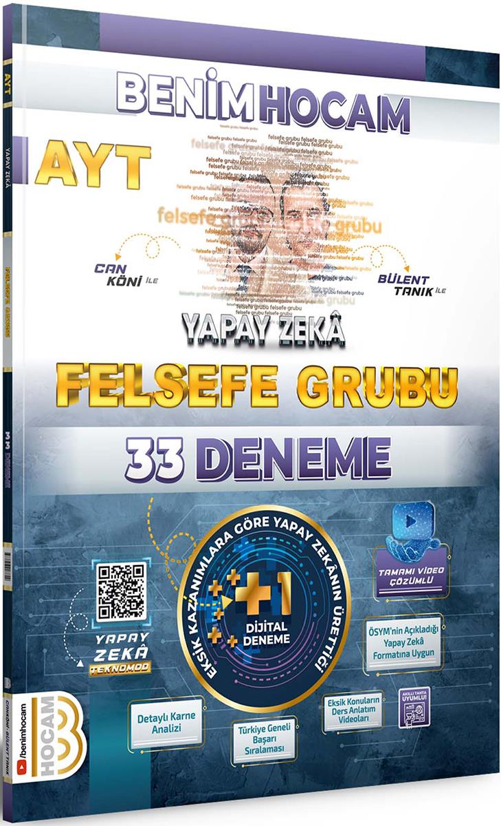 Benim Hocam 2024 AYT Yapay Zekâ Felsefe Grubu 33 Deneme2024 EKPSS Tamamı Çözümlü 7 Deneme