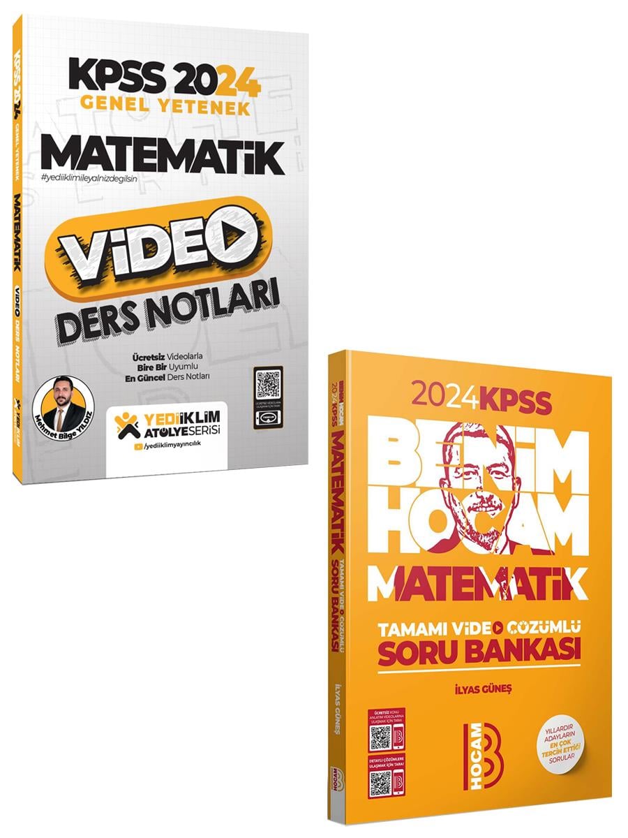 Benim Hocam 2024 KPSS Matematik Soru Bankası+Yediiklim 2024 KPSS Atölye Serisi Matematik Konu Seti