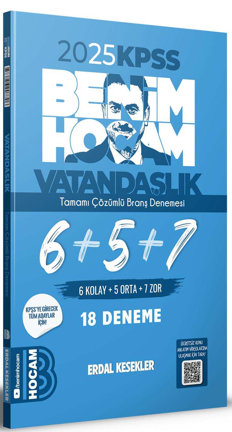 Benim Hocam 2024 KPSS Vatandaşlık Tamamı Çözümlü 6+5+7 Deneme