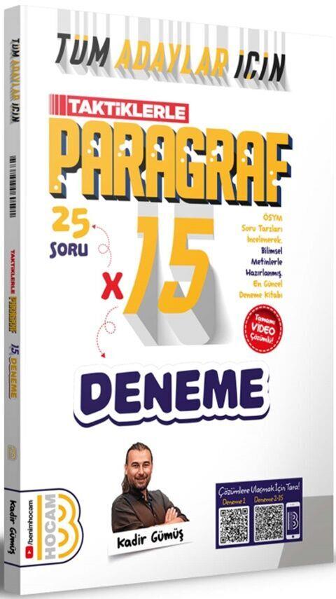 Benim Hocam Tüm Adaylar İçin Taktiklerle Paragraf Tamamı Video Çözümlü 15 Deneme