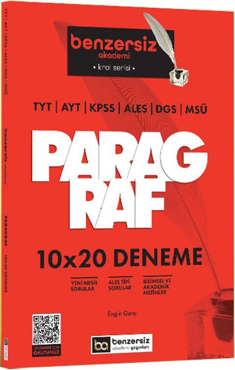 Benzersiz Akademi Yayınları TYT AYT KPSS ALES DGS MSÜ Kral Serisi Benzersiz Paragraf 10x20 Deneme