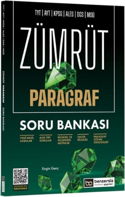 Benzersiz Akademi Yayınları TYT AYT KPSS ALES DGS MSÜ Zümrüt Paragraf Soru Bankası