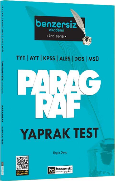 Benzersiz Akademi Yayınları TYT AYT KPSS ALES DGS MSÜ Kral Serisi Benzersiz Paragraf Yaprak Test