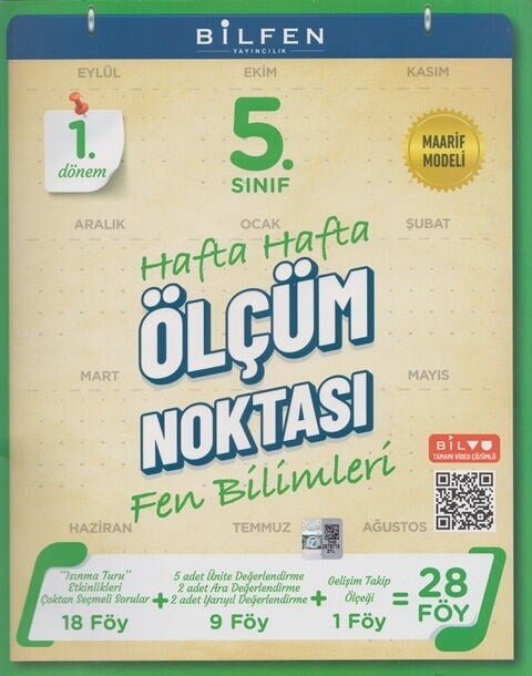 Bilfen Yayıncılık 5. Sınıf Fen Bilimleri Ölçüm Noktası 1. Dönem