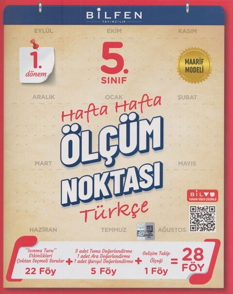 Bilfen Yayıncılık 5. Sınıf Türkçe Ölçüm Noktası 1. Dönem