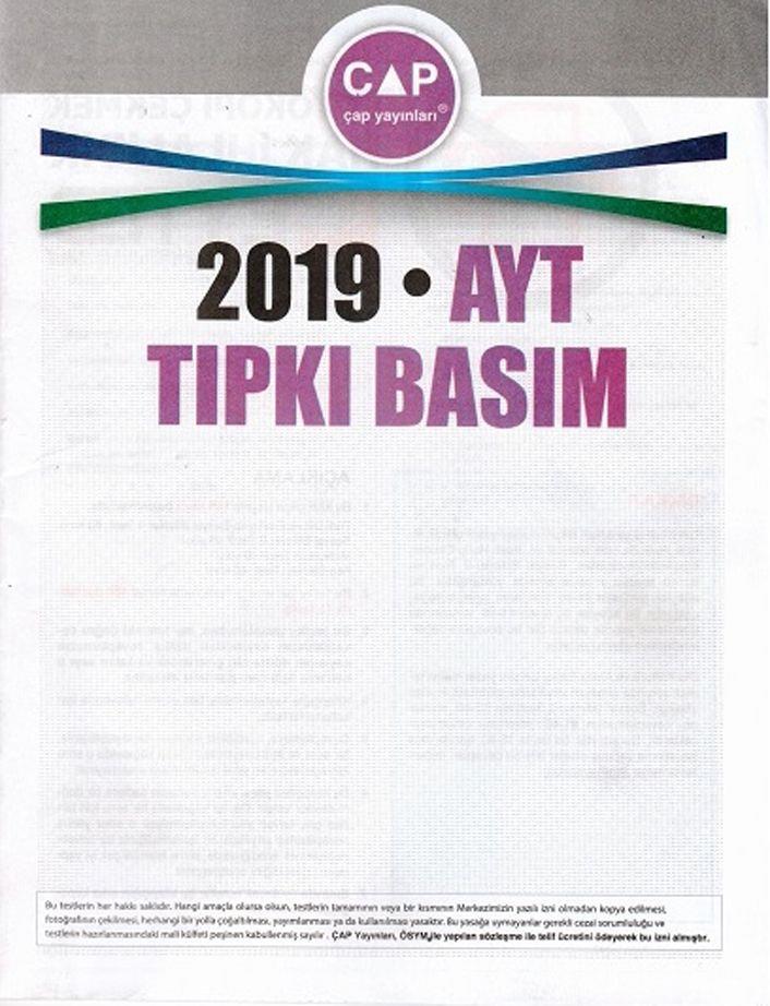 Çap 2019 AYT Tıpkı Basım