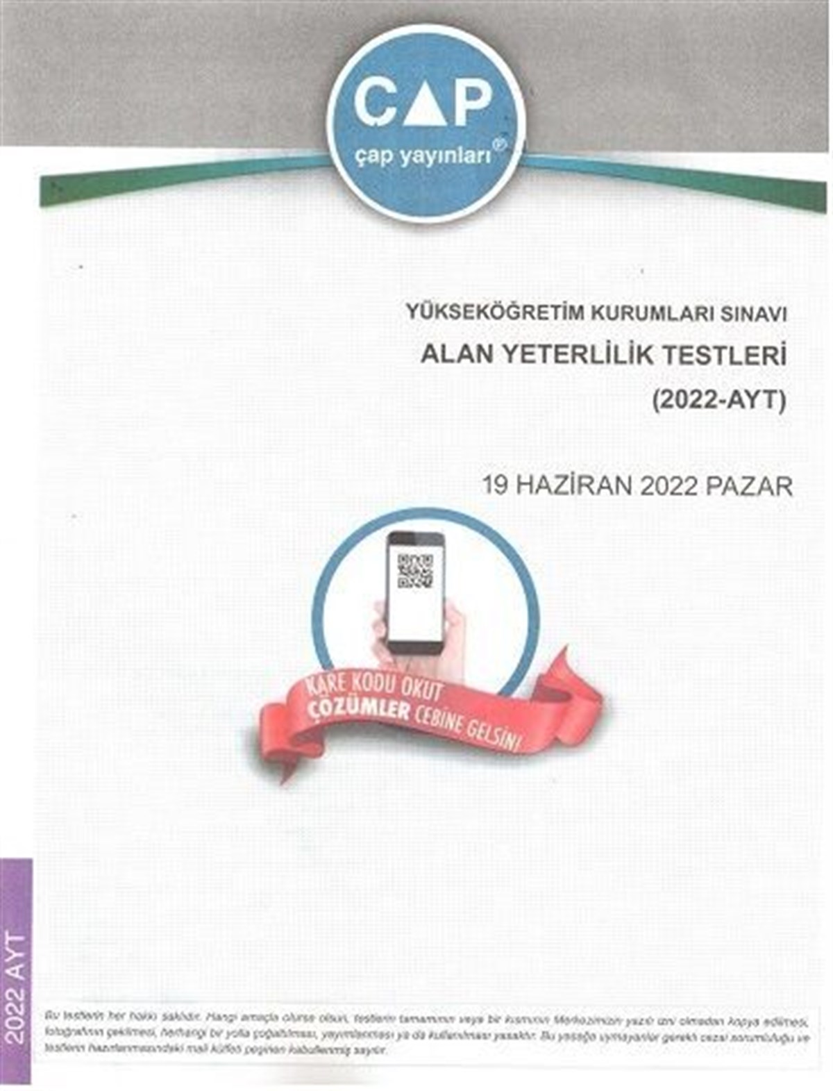 Çap Yayınları AYT 2022 Tıpkı Basım