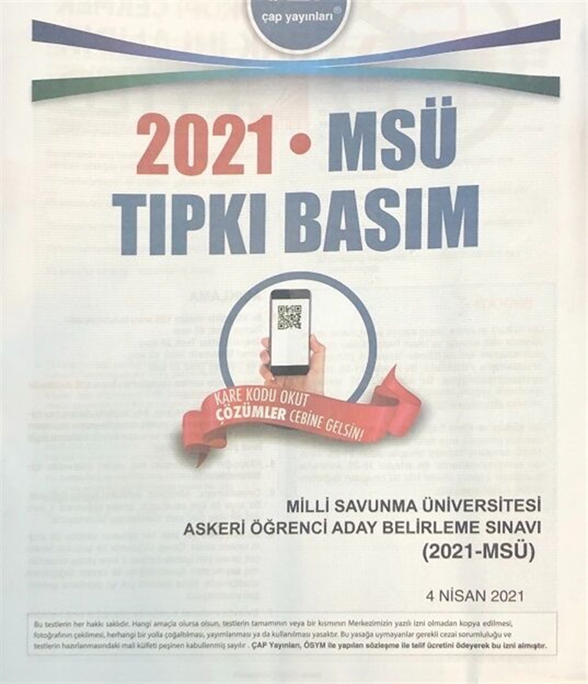 Çap Yayınları 2021 MSÜ Tıpkı Basım
