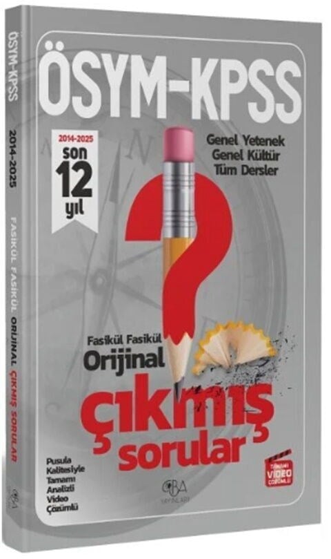 CBA Yayınları 2026 KPSS Genel Yetenek Genel Kültür Orijinal Son 12 Yıl Çıkmış Sorular
