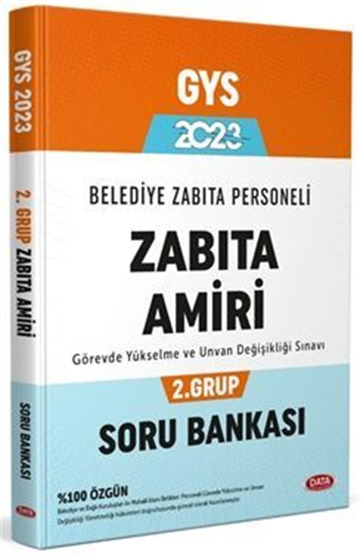 Data Yayınları 2023 GYS Belediye Zabıta Personeli Zabıta Amiri 2. Grup Soru Bankası