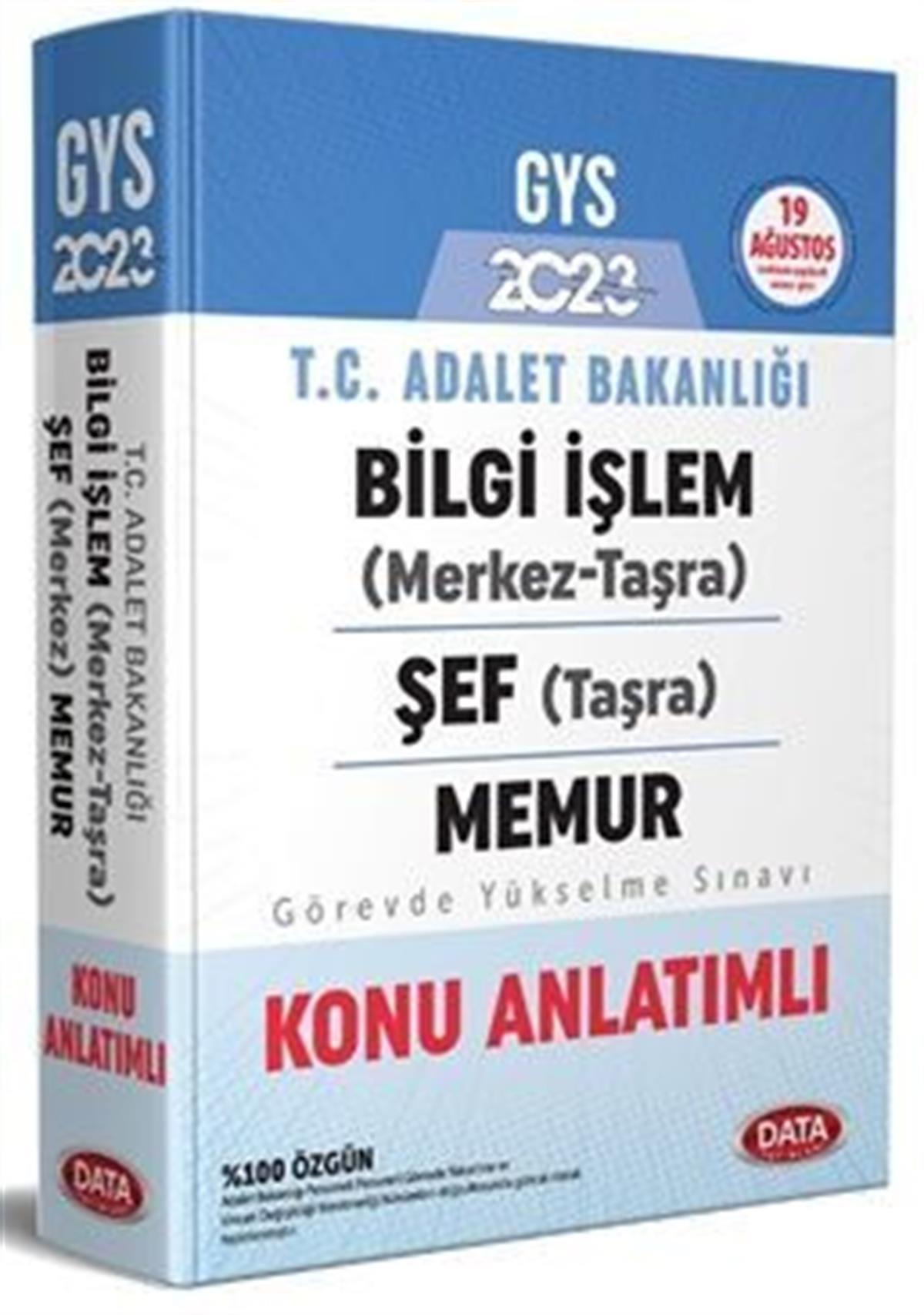 Data Yayınları 2023 GYS T. C. Adalet Bakanlığı Bilgi İşlem Şef Memur Konu Anlatımı