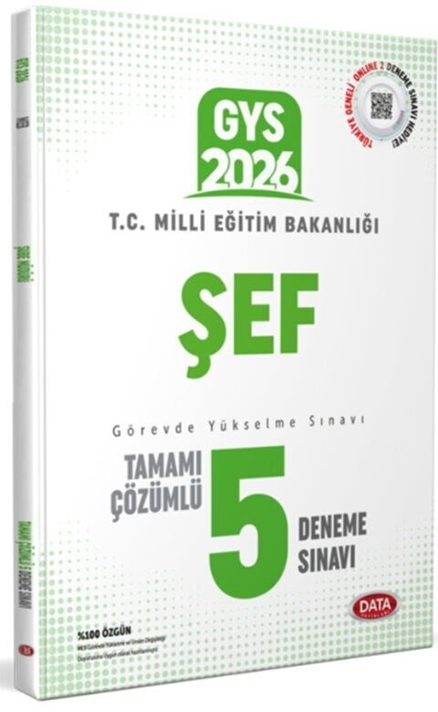 Data Yayınları 2026 Milli Eğitim Bakanlığı Şef GYS Tamamı Çözümlü 5 Deneme Sınavı