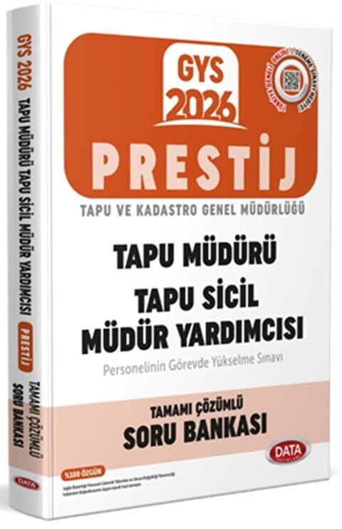 Data Yayınları 2026 Tapu Müdürü Tapu Sicil Müdür Yardımcısı GYS Prestij Soru Bankası