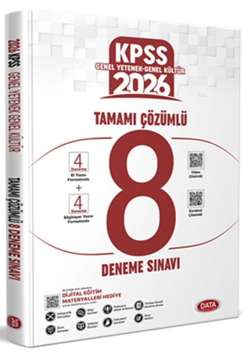 Data Yayınları Genel Yetenek Genel Kültür Çözümlü 8 Deneme Sınavı
