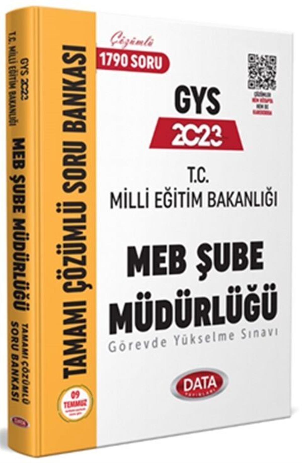 Data Yayınları Milli Eğitim Bakanlığı Şube Müdürlüğü Tamamı Çözümlü GYS Soru Bankası