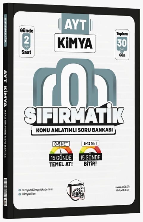 Ders Platosu AYT Kimya Sıfırmatik Konu Anlatımlı Soru Bankası