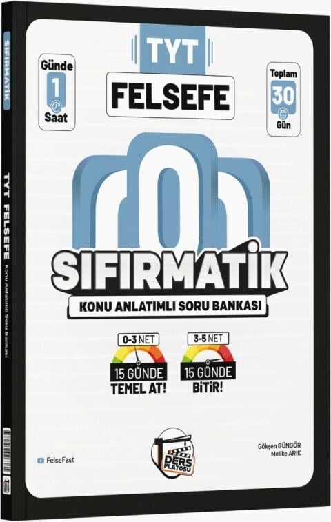 Ders Platosu TYT Felsefe Sıfırmatik Konu Anlatımlı Soru Bankası
