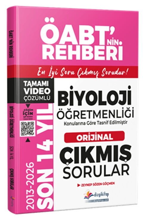 Dizgi Kitap 2027 MEB AGS ÖABT Biyoloji Öğretmenliği Son 14 Yıl Orijinal Video Çözümlü Çıkmış Sorular