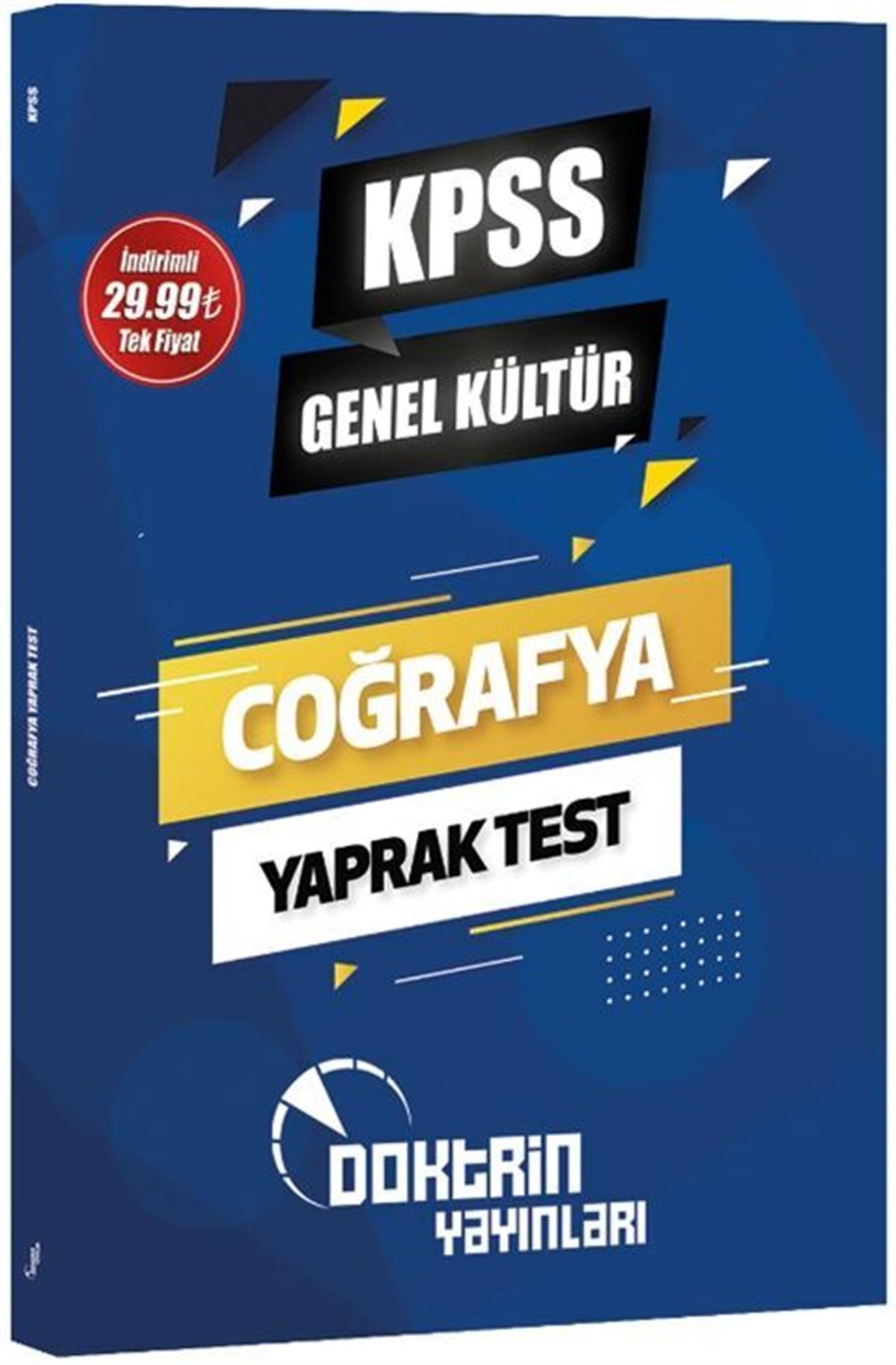 Doktrin Yayınları KPSS Genel Kültür Coğrafya Yaprak Test