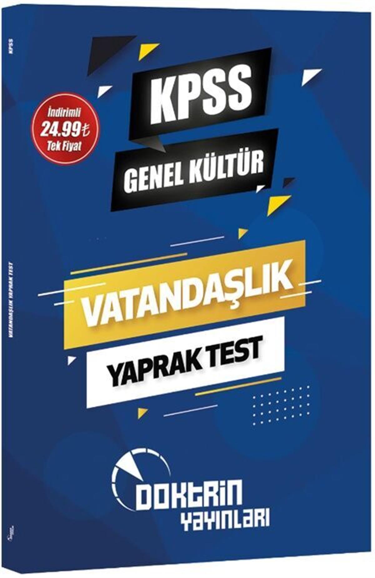 Doktrin Yayınları KPSS Genel Kültür Vatandaşlık Yaprak Test