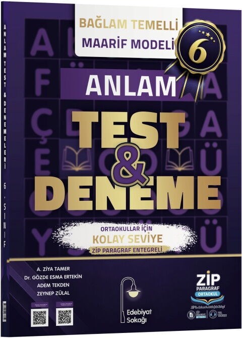 Edebiyat Sokağı 6. Sınıf Anlam Maarif Model Test ve Deneme