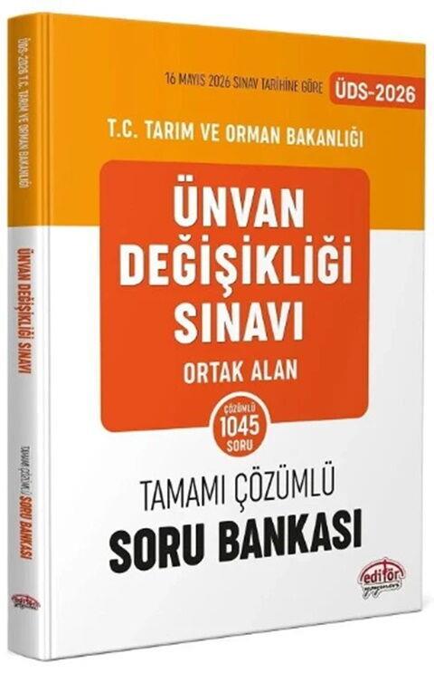 Editör 2026 GYS ÜDS Tarım ve Orman Bakanlığı Ortak Alan Soru Bankası