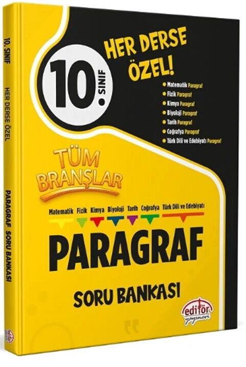 Editör Yayınları 10. Sınıf Paragraf Tüm Branşlar Soru Bankası