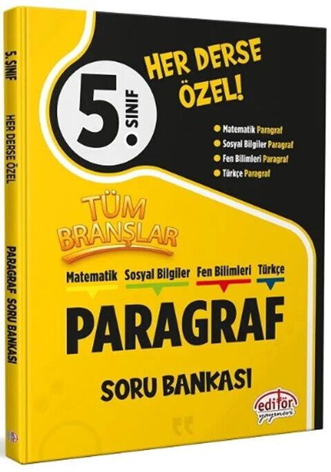 Editör Yayınları 5. Sınıf Paragraf Tüm Branşlar Soru Bankası