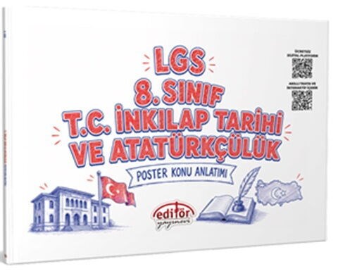Editör Yayınları 8. LGS Sınıf T.C. İnkılap Tarihi ve Atatürkçülük Poster Konu Anlatımı