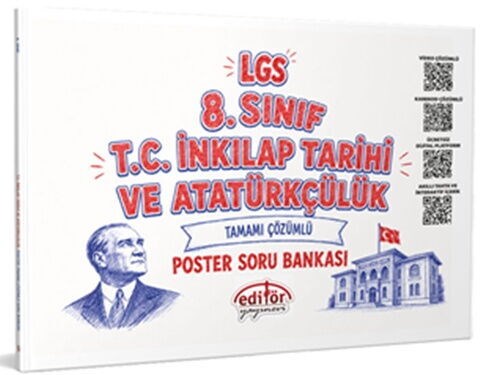 Editör Yayınları 8. LGS Sınıf T.C. İnkılap Tarihi ve Atatürkçülük Poster Soru Bankası