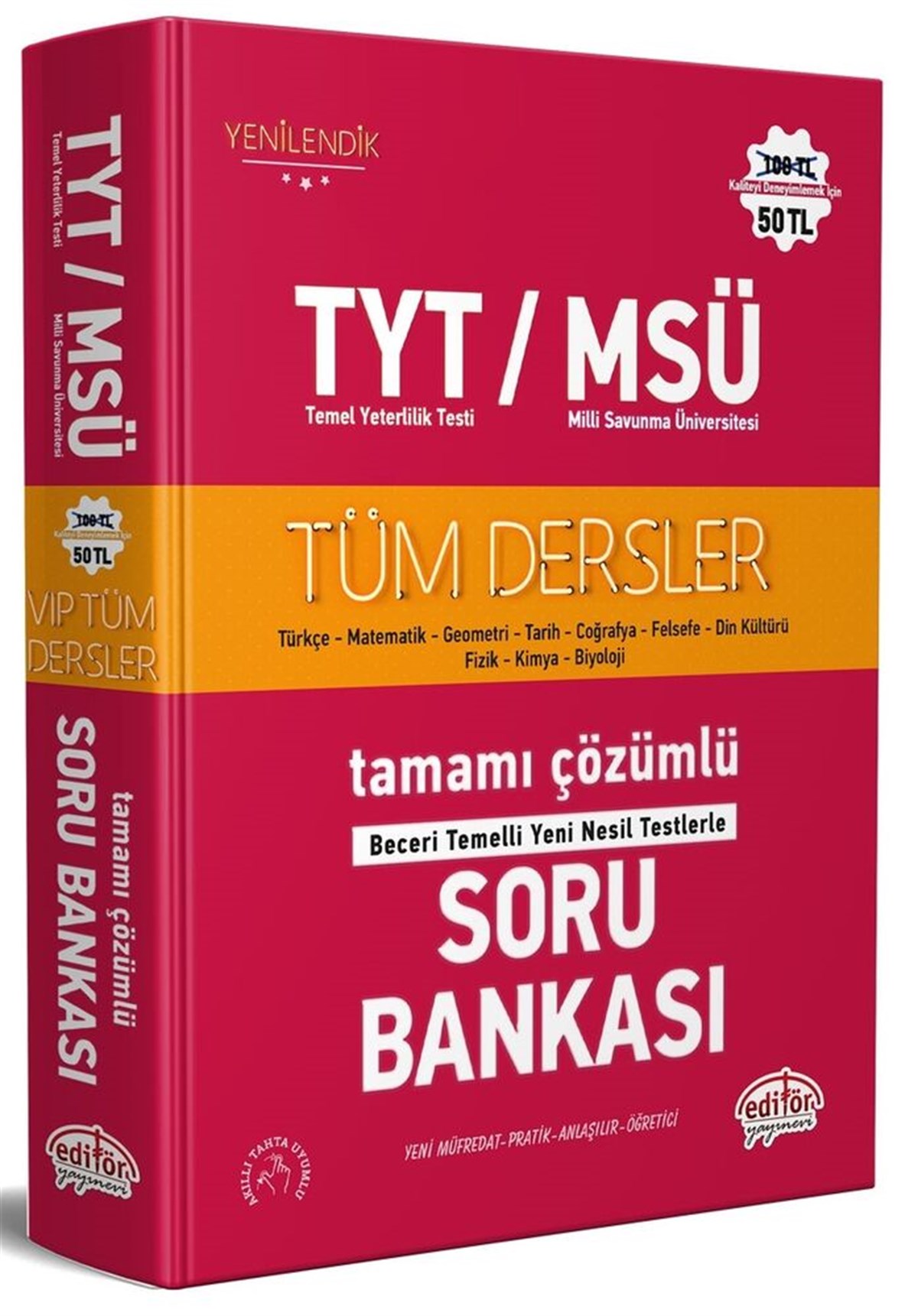 Editör Yayınları TYT MSÜ Tüm Dersler Soru Bankası