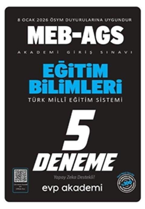 EVP Akademi 2026 MEB AGS Eğitim Bilimleri Türk Milli Eğitim Sistemi 5 Deneme