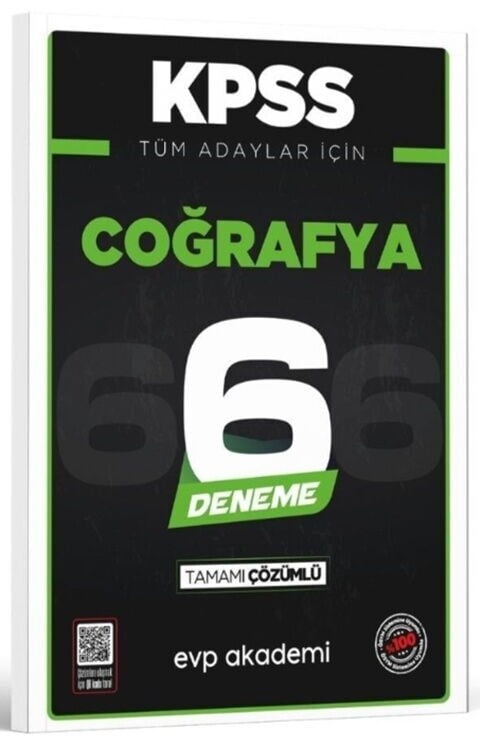 EVP Akademi KPSS Tüm Adaylar İçin Coğrafya 6 Deneme