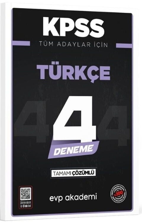 EVP Akademi KPSS Tüm Adaylar İçin Türkçe 4 Deneme