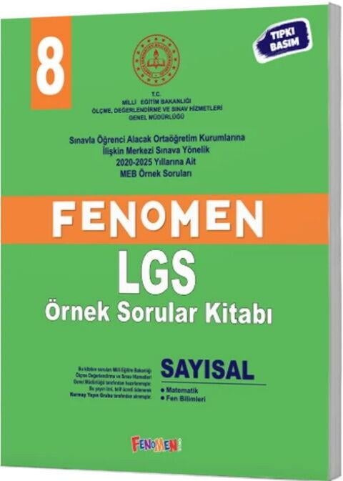 Fenomen Okul Yayınları 8. Sınıf MEB Sayısal Fenomen Örnek Sorular
