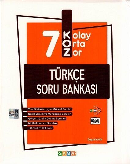 Gama Okul Yayınları 7. Sınıf Türkçe KOZ Tatlı Sert Soru Bankası