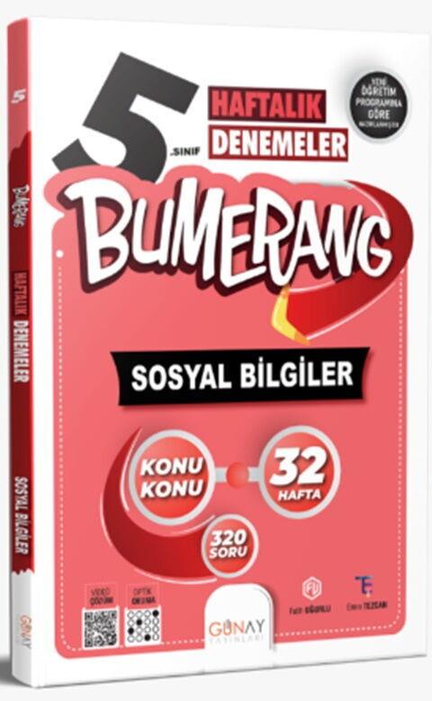Günay Yayınları 5. Sınıf Sosyal Bilgiler Bumerang 32 Haftalık Denemeleri