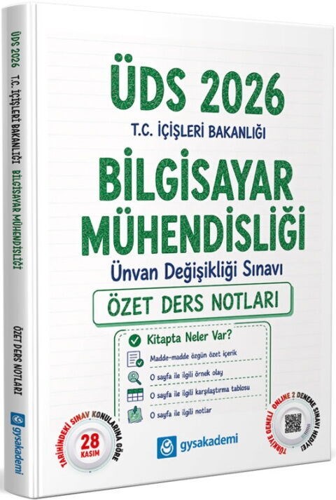 GYSAkademi 2026 ÜDS T.C. İçişleri Bakanlığı Bilgisayar Mühendisliği Özet Ders Notları