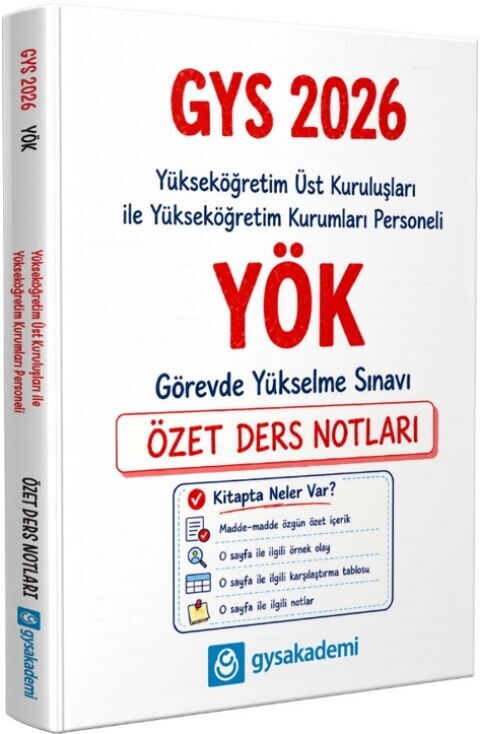 GYSAkademi 2026 Yükseköğretim Kurumu YÖK GYS Özet Ders Notları