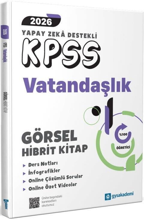 GYSAkademi Yayınları 2026 KPSS Vatandaşlık Yapay Zeka Görsel Hibrit Kitap