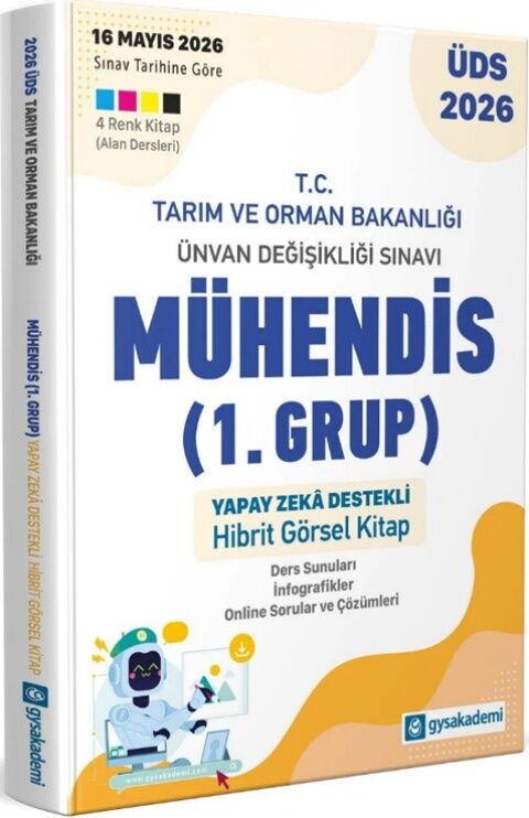 GYSAkademi Yayınları 2026 ÜDS Tarım Ve Orman Bakanlığı Mühendis 1. Grup Yapay Zeka Destekli Görsel Hibrit Kitap