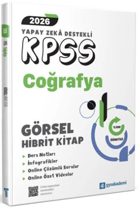 GYSAkademi Yayınları KPSS Coğrafya Yapay Zeka Görsel Hibrit Kitap