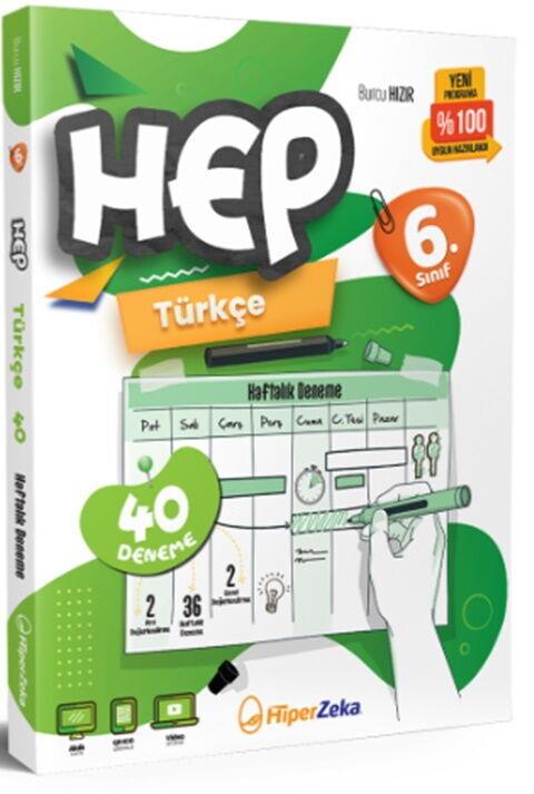 Hiper Zeka Yayınları 6. Sınıf Hep Türkçe 40 Haftalık Deneme