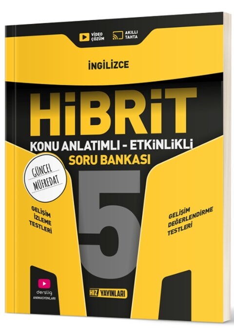 Hız Yayınları 5. Sınıf İngilizce HİBRİT Konu Anlatımlı Etkinlikli Soru Bankası