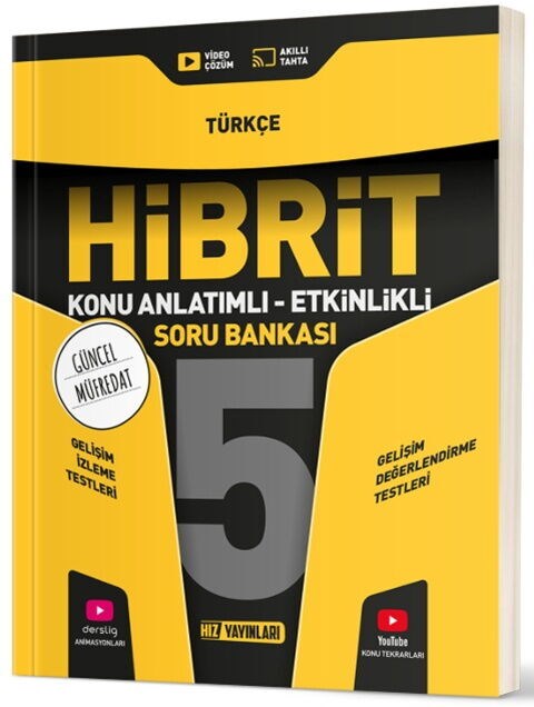 Hız Yayınları 5. Sınıf Türkçe HİBRİT Konu Anlatımlı Etkinlikli Soru Bankası