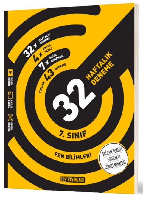 Hız Yayınları 7. Sınıf Fen Bilimleri 32 Haftalık Deneme