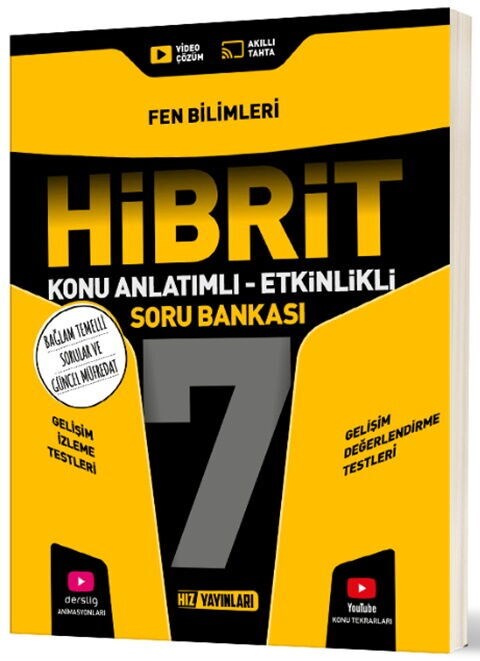 Hız Yayınları 7. Sınıf Fen Bilimleri HİBRİT Konu Anlatımlı Etkinlikli Soru Bankası