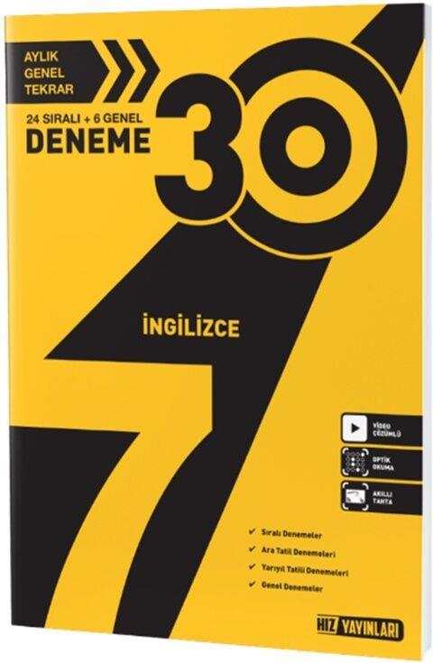Hız Yayınları 7. Sınıf İngilizce 30 lu Deneme